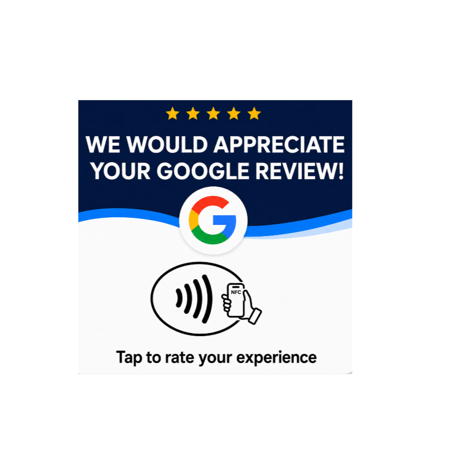 Tarjeta NFC Google Reviews en inglés