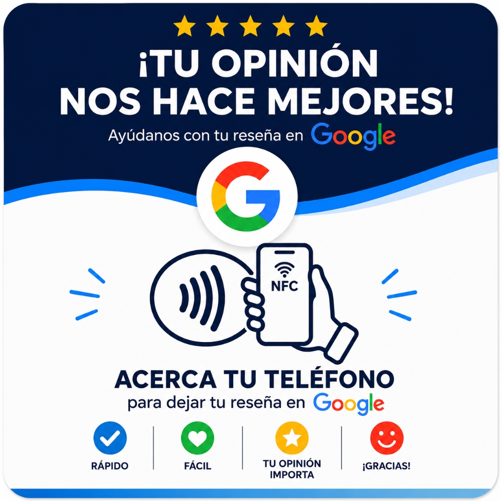 Tarjeta NFC Google Reseñas en español